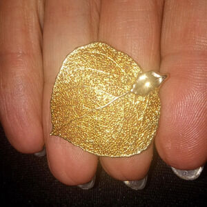 24k Gold Dipped Aspen Leaf Charm/Pendant